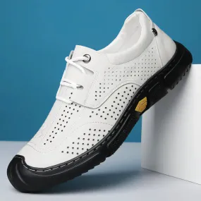 LUCIO LEATHER MESH LOAFERS