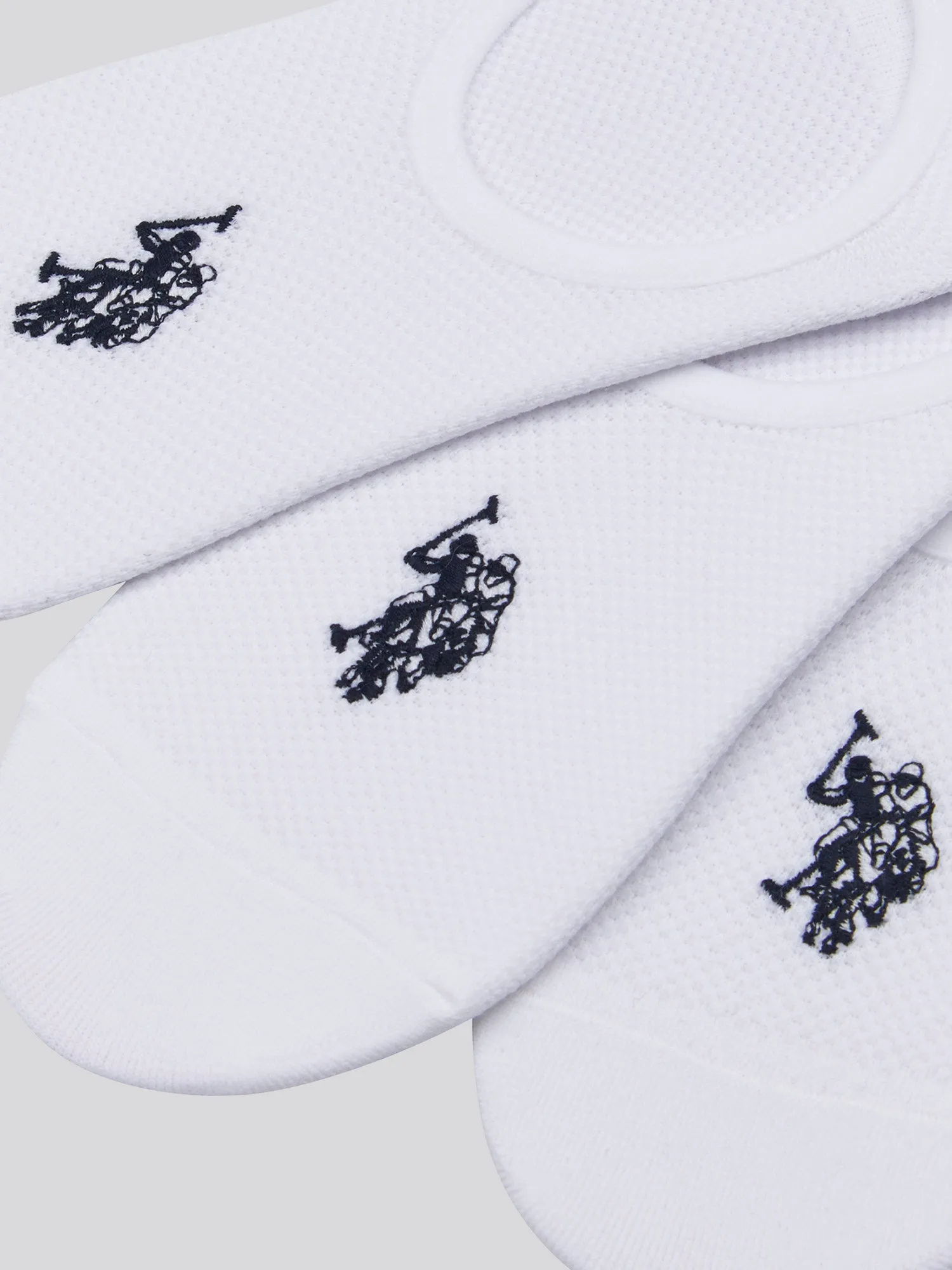 Mens 5 Pack Invisible Trainer Socks in Bright White