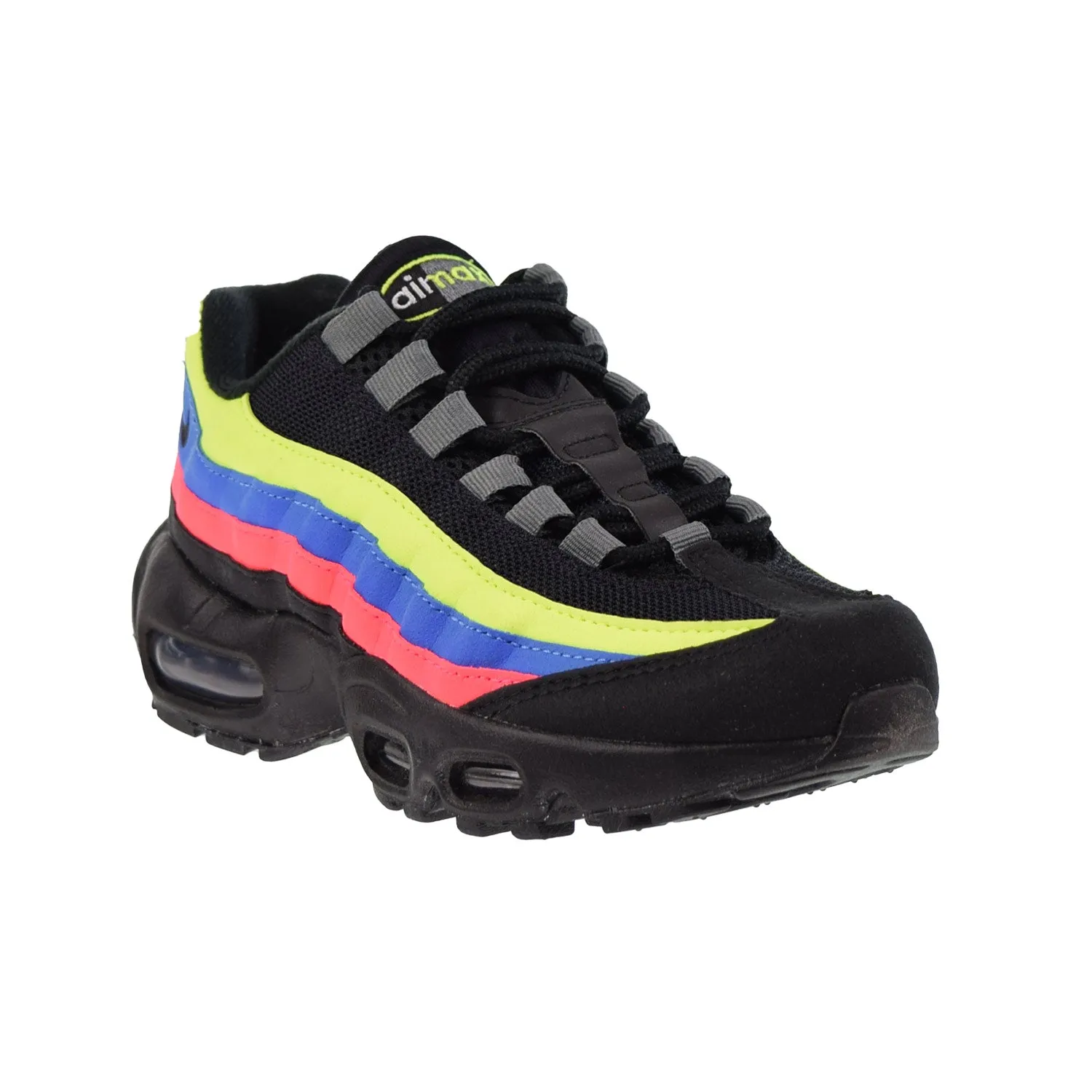 Nike Air Max 95 (GS) Big Kids' Shoes Black-Volt-Blue Crystal