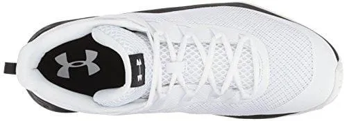 Under Armour Men's Jet Mid Basketball Shoe, White (100)/Black, 8.5