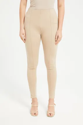 Women Beige Leggings